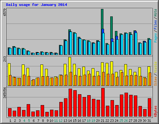 Daily usage for January 2014