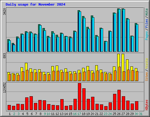 Daily usage for November 2024