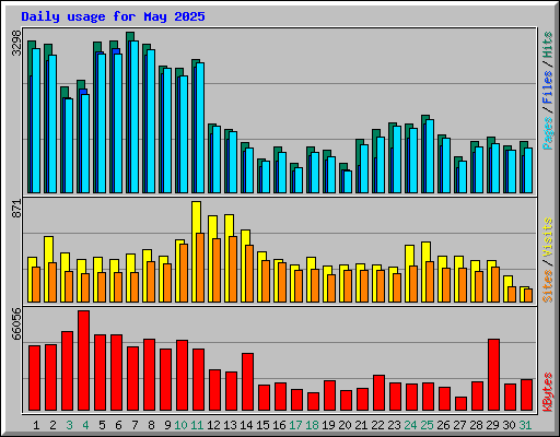 Daily usage for May 2025