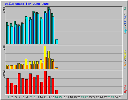 Daily usage for June 2025