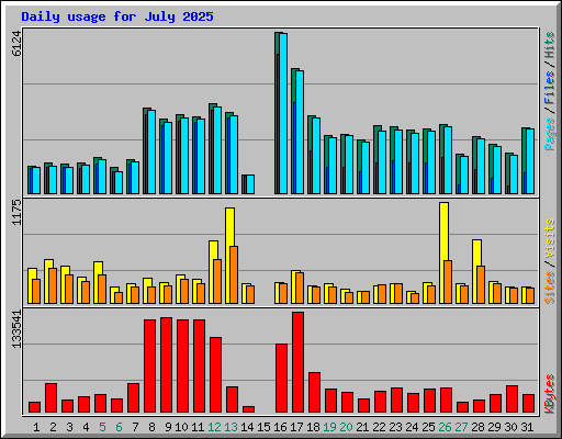 Daily usage for July 2025