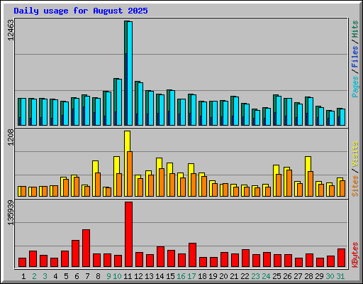 Daily usage for August 2025