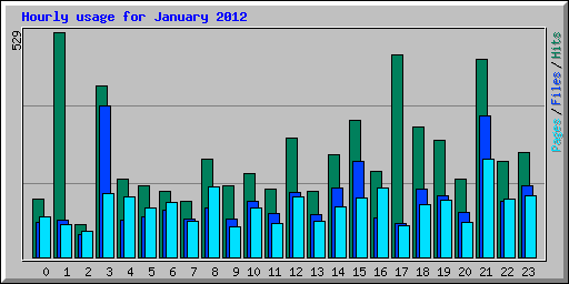 Hourly usage for January 2012