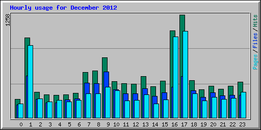 Hourly usage for December 2012