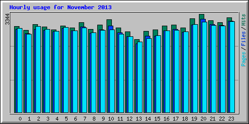 Hourly usage for November 2013