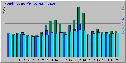 Hourly usage for January 2014