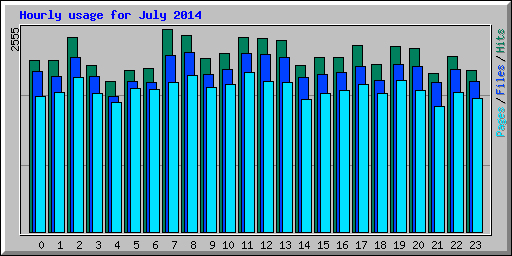 Hourly usage for July 2014