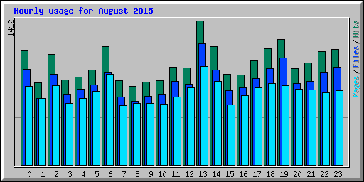 Hourly usage for August 2015