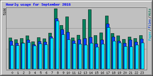 Hourly usage for September 2016